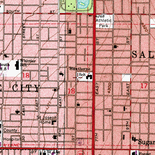 Topographic Map of Hawthorne Elementary School, UT