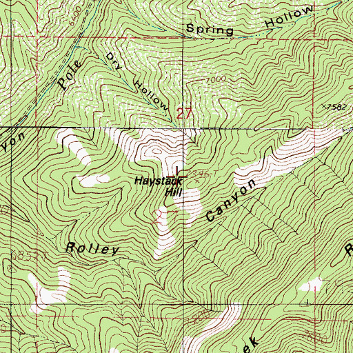 Topographic Map of Haystack Hill, UT