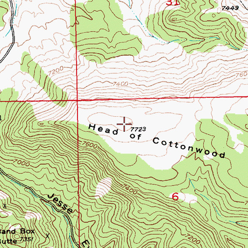 Topographic Map of Head of Cottonwood, UT