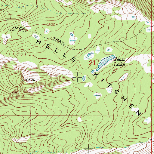 Topographic Map of Hells Kitchen, UT