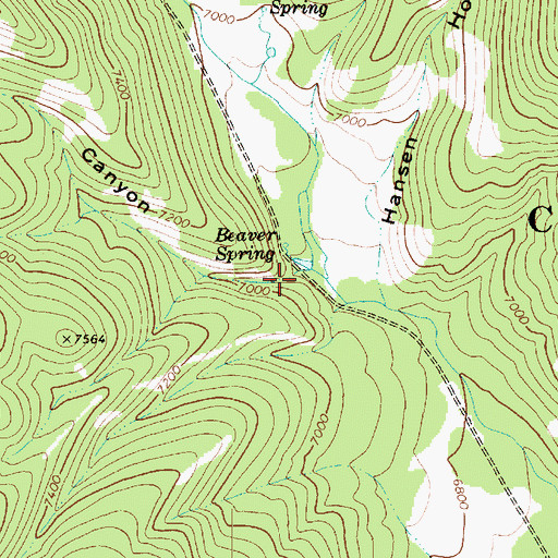 Topographic Map of Hells Kitchen Canyon, UT