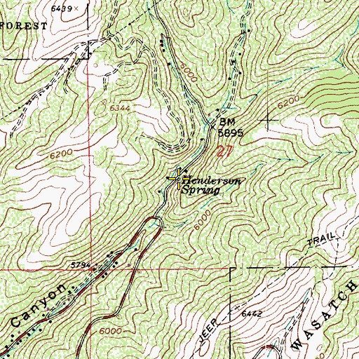 Topographic Map of Henderson Spring, UT