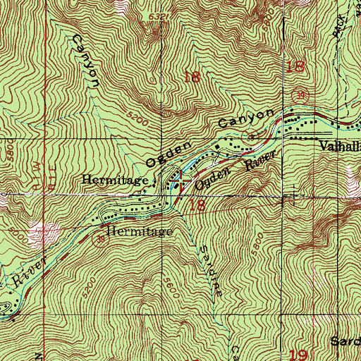 Topographic Map of Hermitage, UT