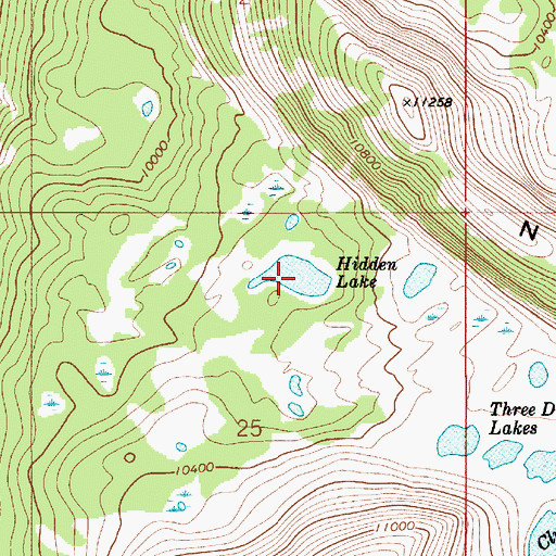 Topographic Map of Hidden Lake, UT