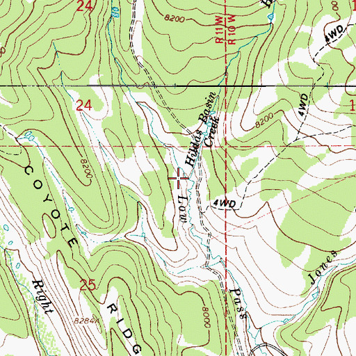 Topographic Map of Hildas Basin Creek, UT