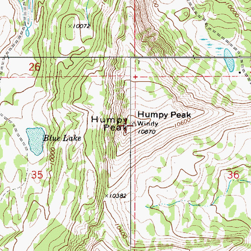 Topographic Map of Humpy Peak, UT