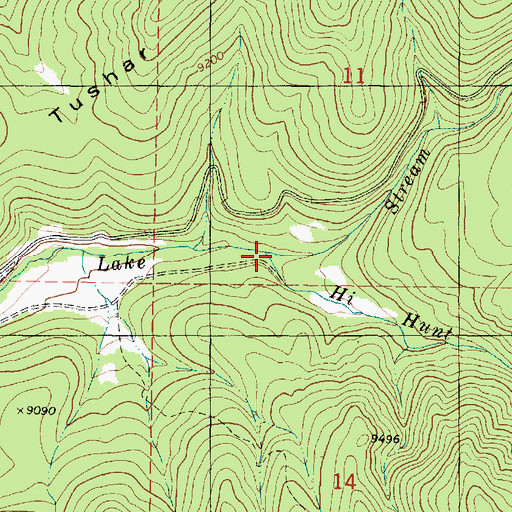 Topographic Map of Hy Hunt Creek, UT