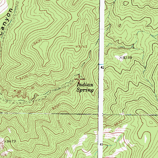 Topographic Map of Indian Spring, UT
