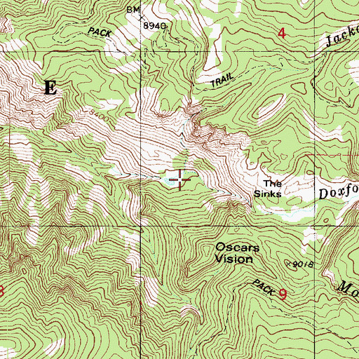 Topographic Map of Jackass Creek, UT