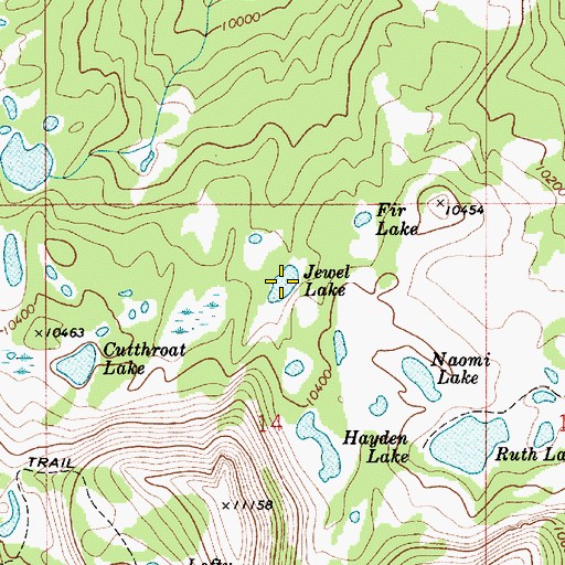 Topographic Map of Jewel Lake, UT