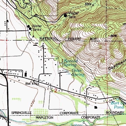 Topographic Map of Konold Spring, UT