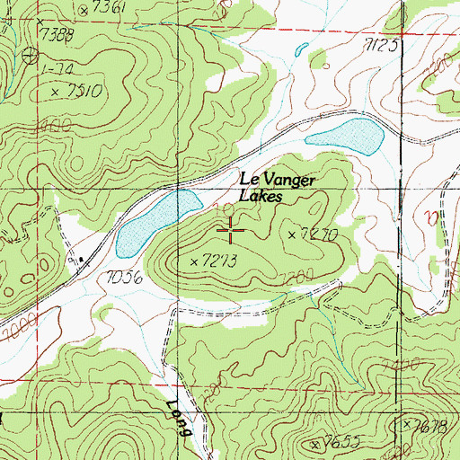 Topographic Map of Le Vanger Lakes, UT