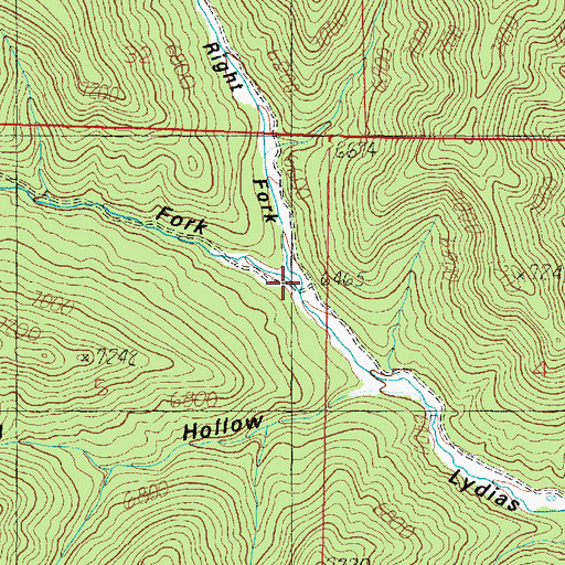 Topographic Map of Left Fork Lydias Canyon, UT