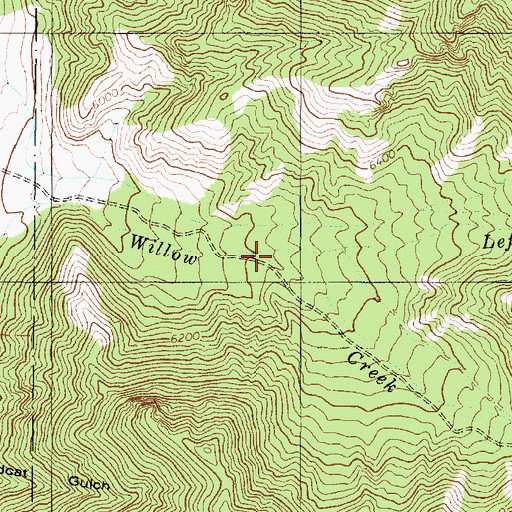 Topographic Map of Left Fork Willow Creek, UT