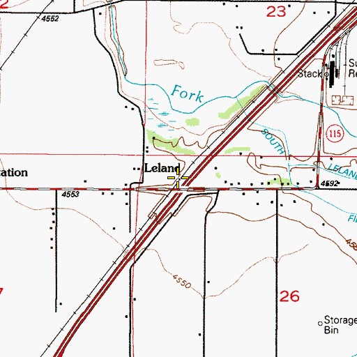 Topographic Map of Leland, UT