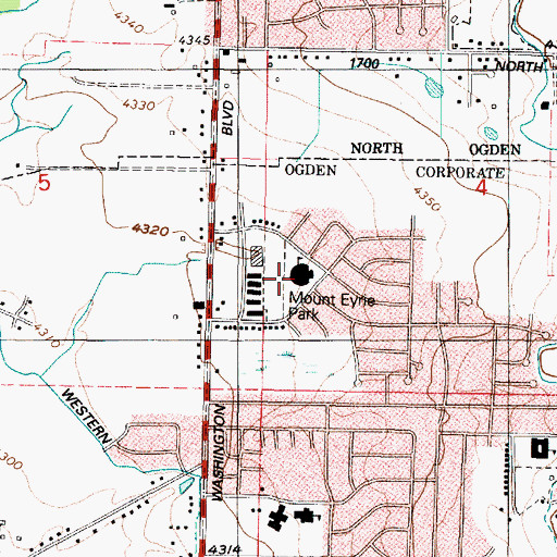 Topographic Map of Lincoln Elementary School, UT