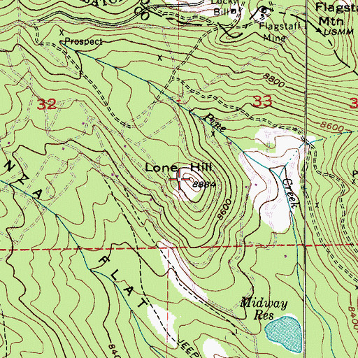 Topographic Map of Lone Hill, UT