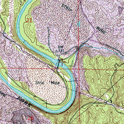 Topographic Map of Island Ford, AL