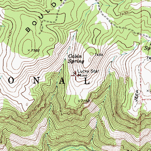 Topographic Map of Lucky Star Mine, UT
