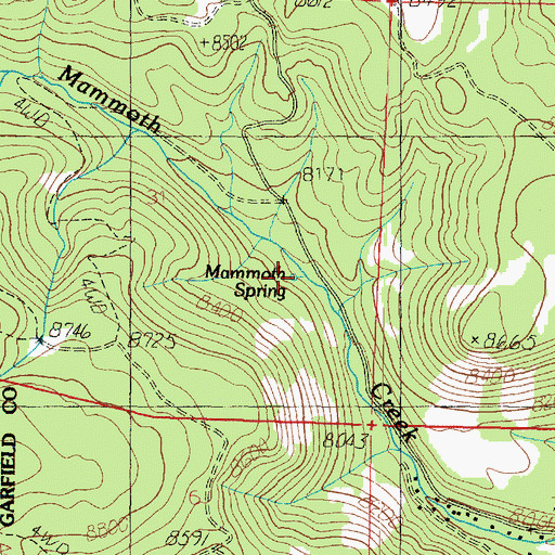 Topographic Map of Mammoth Spring, UT