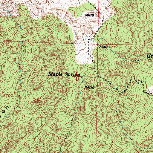 Topographic Map of Maple Spring, UT