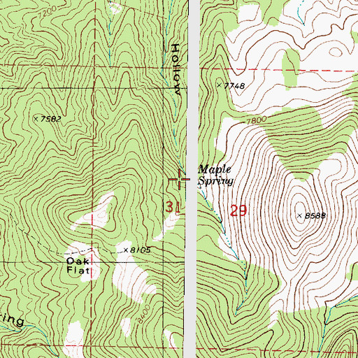 Topographic Map of Maple Spring, UT