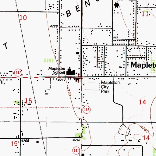 Topographic Map of Mapleton, UT