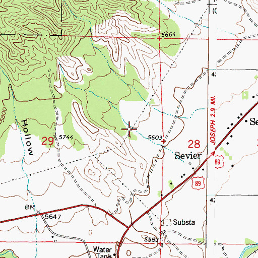 Topographic Map of Marysvale Canyon, UT