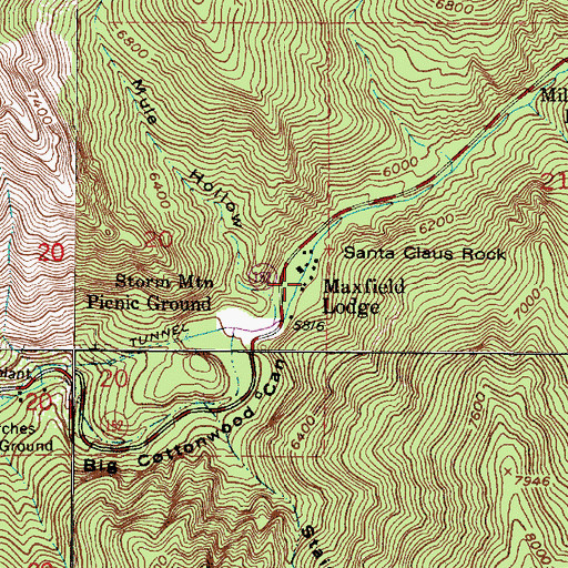 Topographic Map of Maxfield Lodge, UT