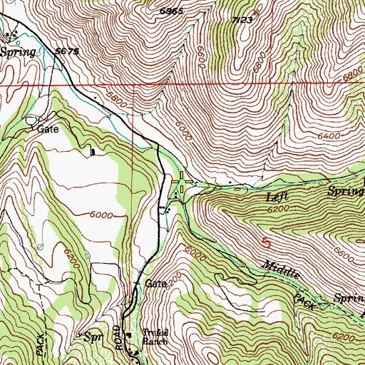 Topographic Map of Middle Fork South Fork Provo River, UT