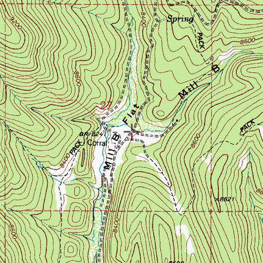 Topographic Map of Mill B Canyon, UT