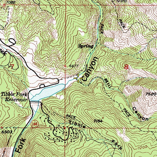 Topographic Map of Mill Canyon, UT