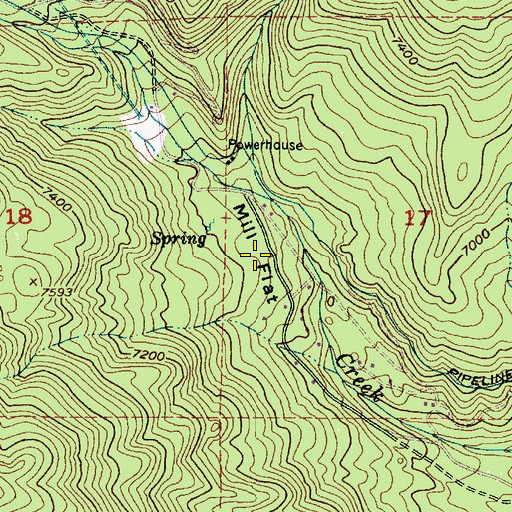 Topographic Map of Mill Flat, UT