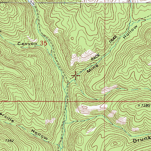 Topographic Map of Mine Hollow, UT