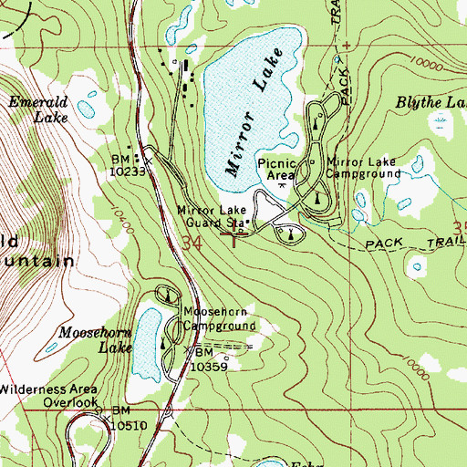 Topographic Map of Mirror Lake Guard Station, UT