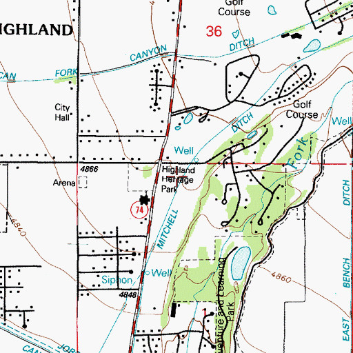 Topographic Map of Mitchell Ditch, UT