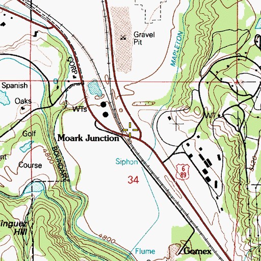 Topographic Map of Moark Junction, UT