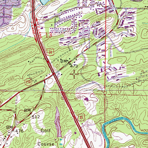 Topographic Map of Loehmann Village Shopping Center, AL