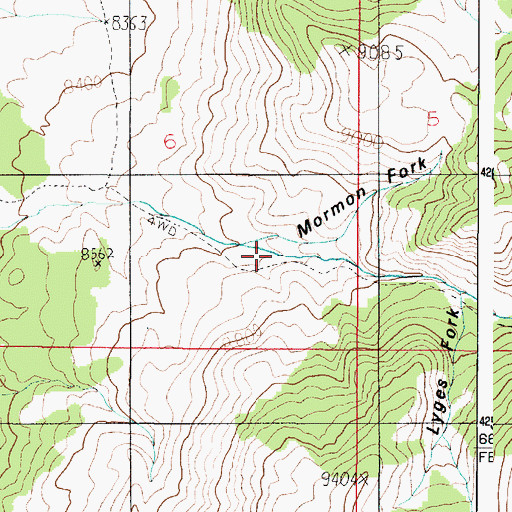 Topographic Map of Morrell Fork, UT
