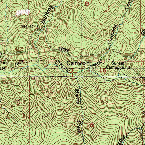 Topographic Map of Morris Creek, UT