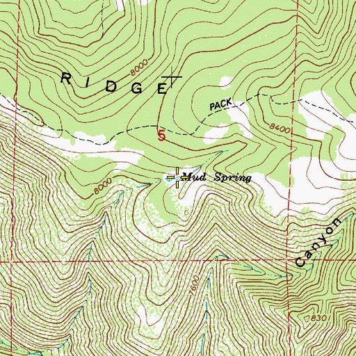 Topographic Map of Mud Spring, UT