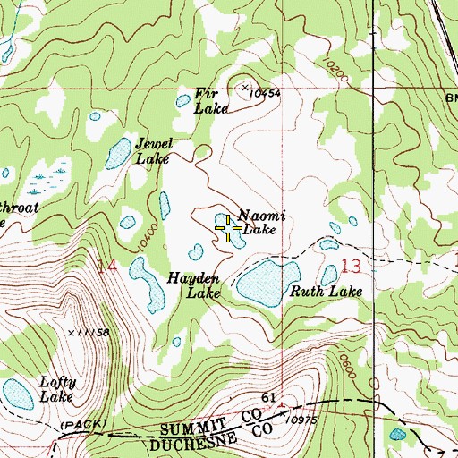 Topographic Map of Naomi Lake, UT