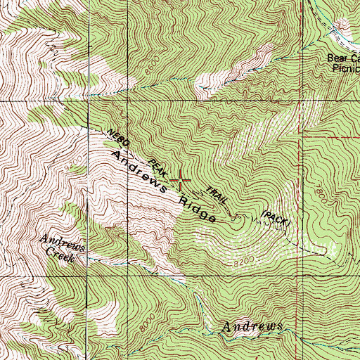 Topographic Map of Nebo Peak Trail, UT