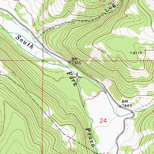 Topographic Map of Nobletts Creek, UT