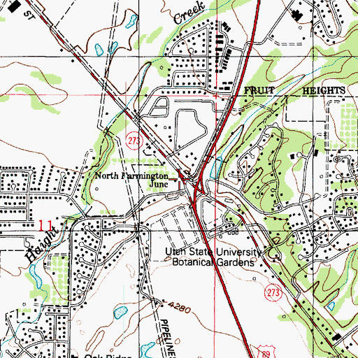 Topographic Map of North Farmington Junction, UT