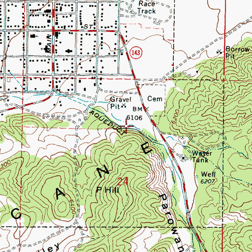 Topographic Map of Parowan Canyon, UT
