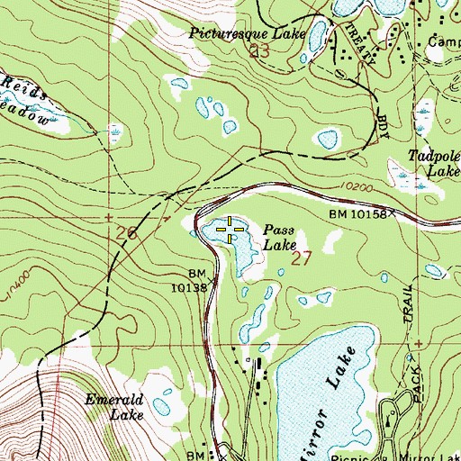 Topographic Map of Pass Lake, UT