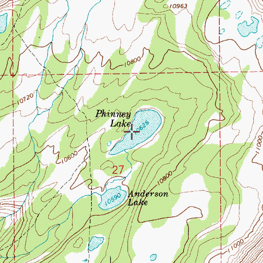 Topographic Map of Phinney Lake, UT