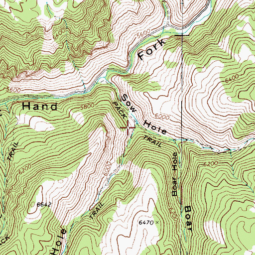 Topographic Map of Pig Hole, UT