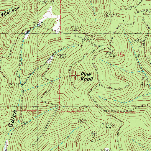 Topographic Map of Pine Knoll, UT